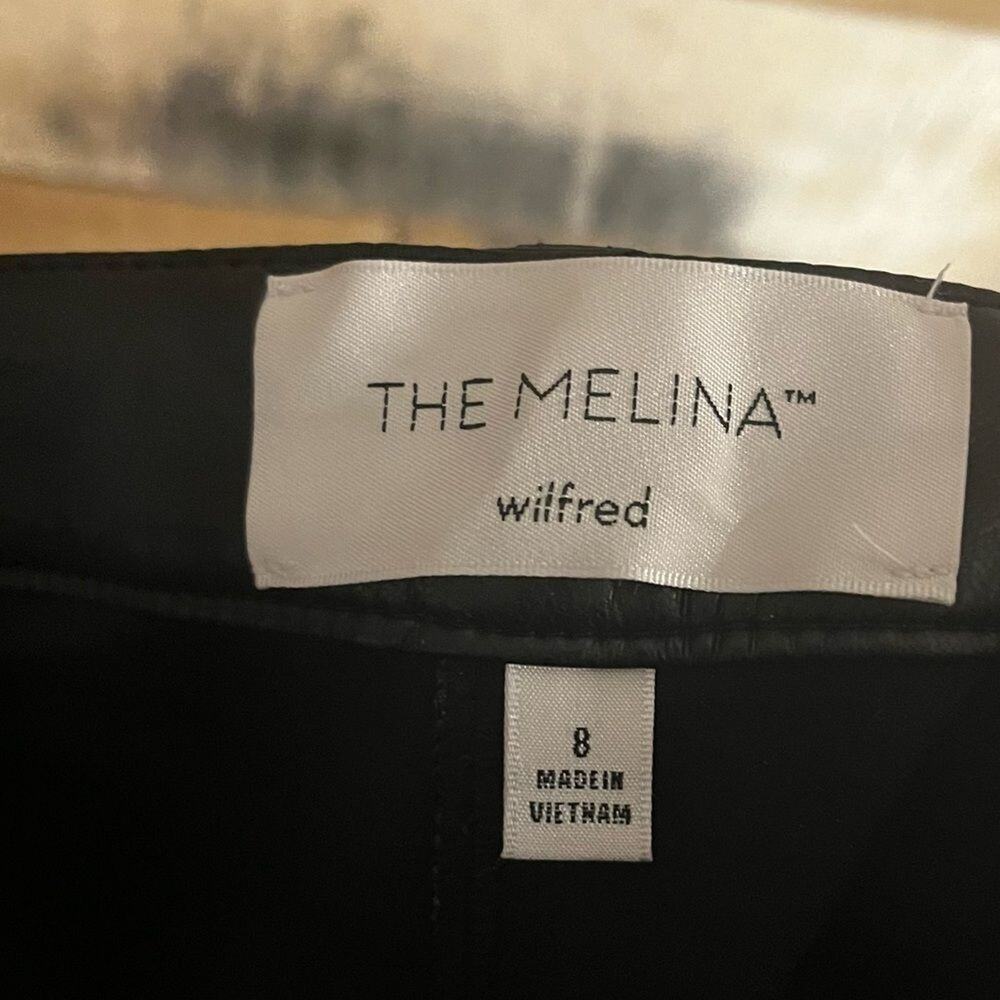Aritzia Wilfred The Melina Pant Black Vegan Leather Pants Size 8 - Picture 10 of 12